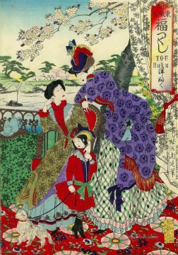 日本 Painting - 洋装の日本人女性 豊原周信